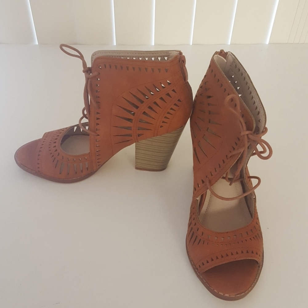 Tan Booties Heels